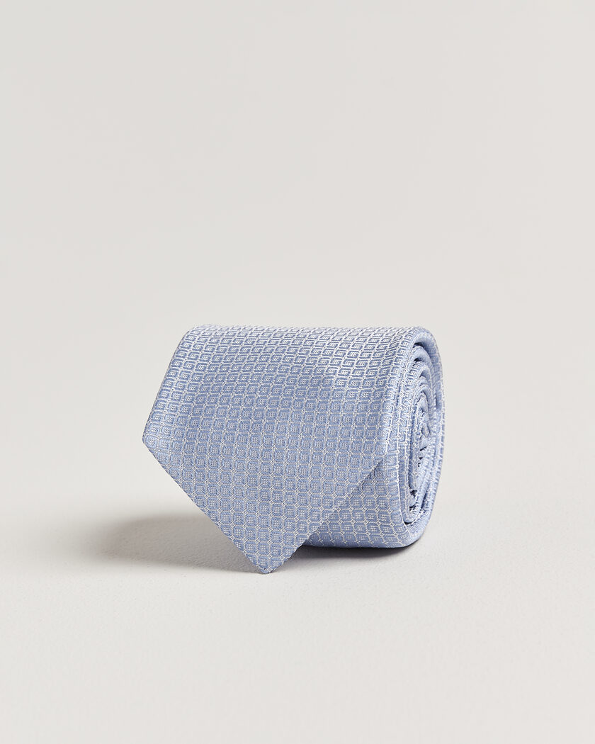 Kiton Micro Structure Silk Tie Sky Blue – Blauw