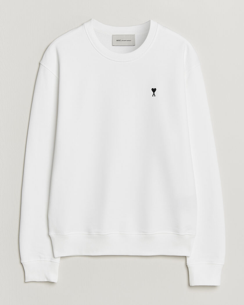 AMI Contrast Heart Logo Sweatshirt White – Wit