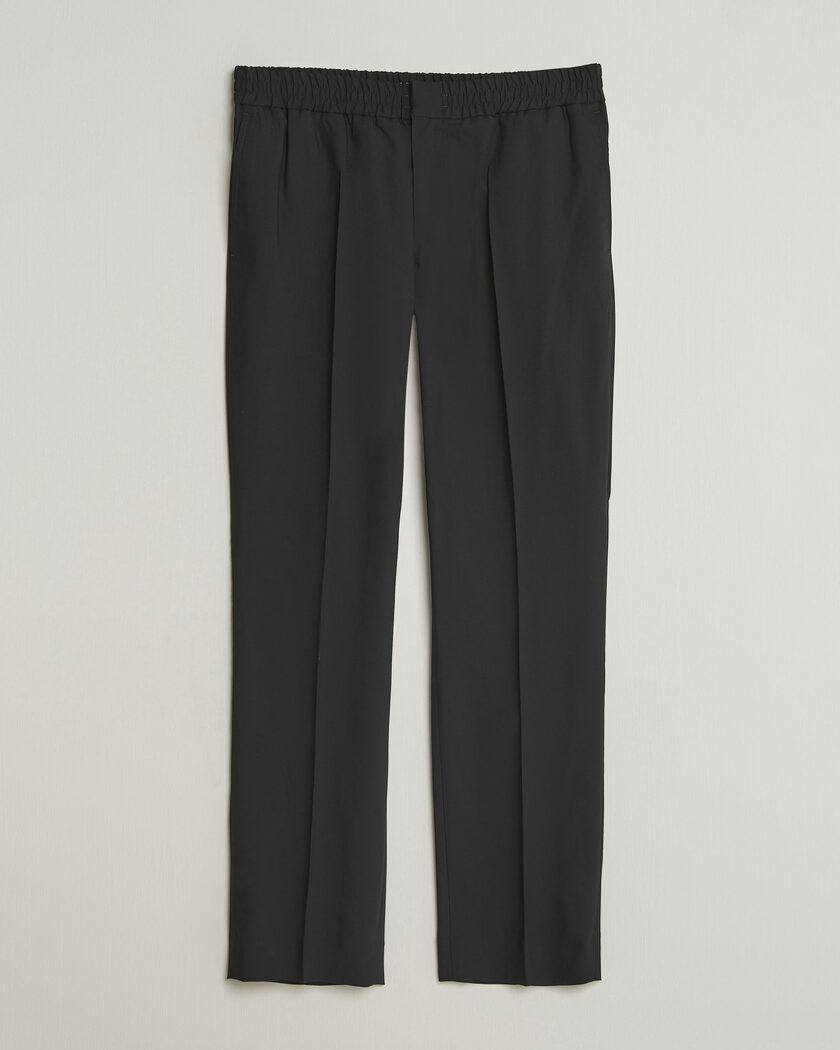 AMI Wool Drawstring Trousers Black – Zwart