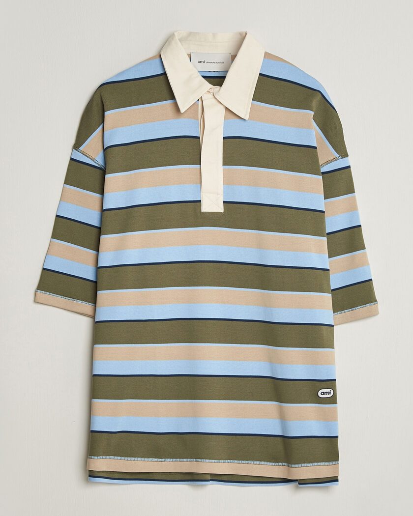 AMI Oversize Fit Striped Polo Multi – Meerkleurig