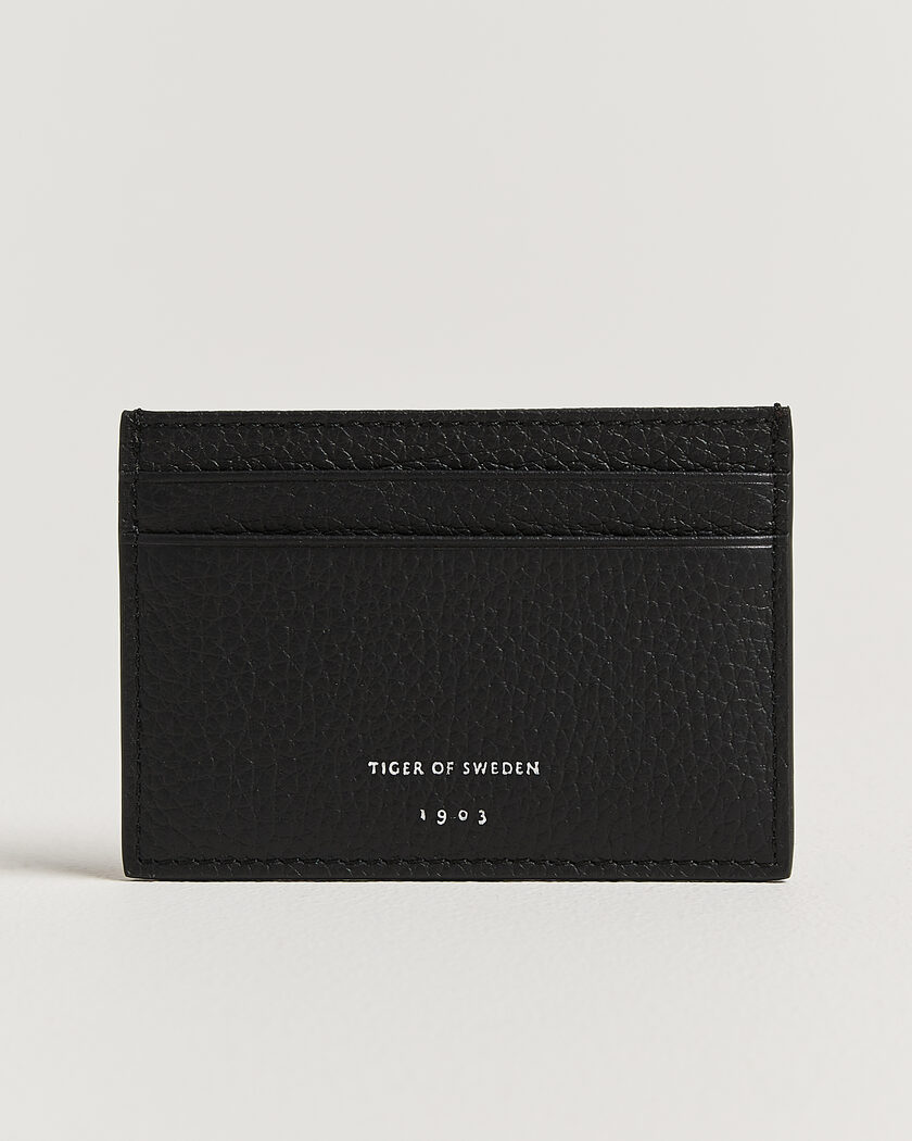 Tiger of Sweden Wharf Leather Card Holder Black – Zwart