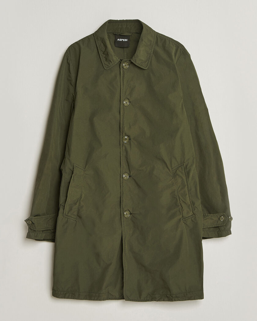 Aspesi Garment Dyed Lemon Coat Military – Groen