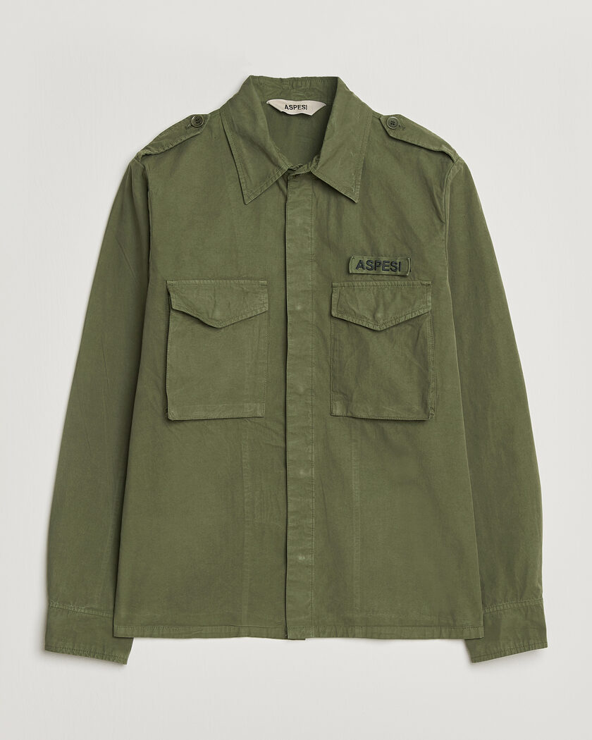 Altea Linen Chore Jacket Military | Man - CareOfCarl.nl