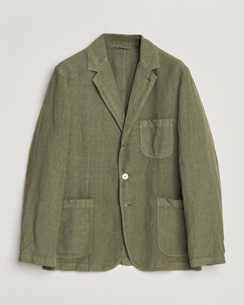 Aspesi Samuraki Linen Blazer Military – Groen