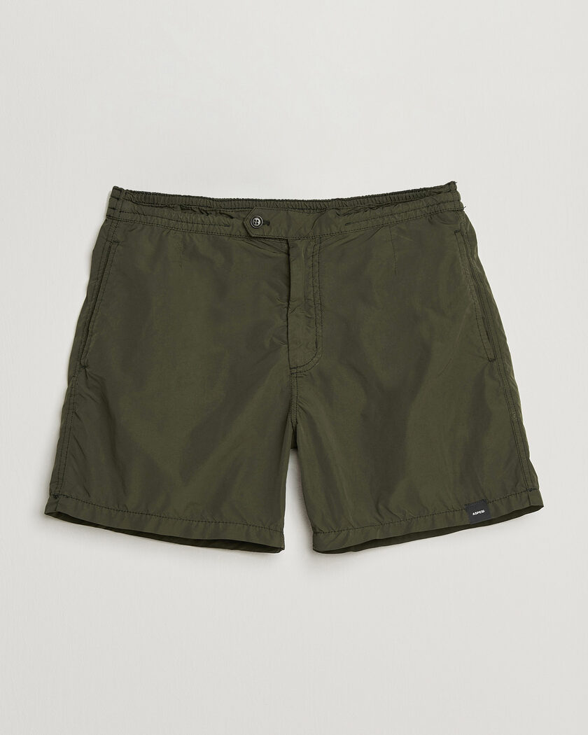 Aspesi Caprese Nylon Swim Trunks Military – Groen
