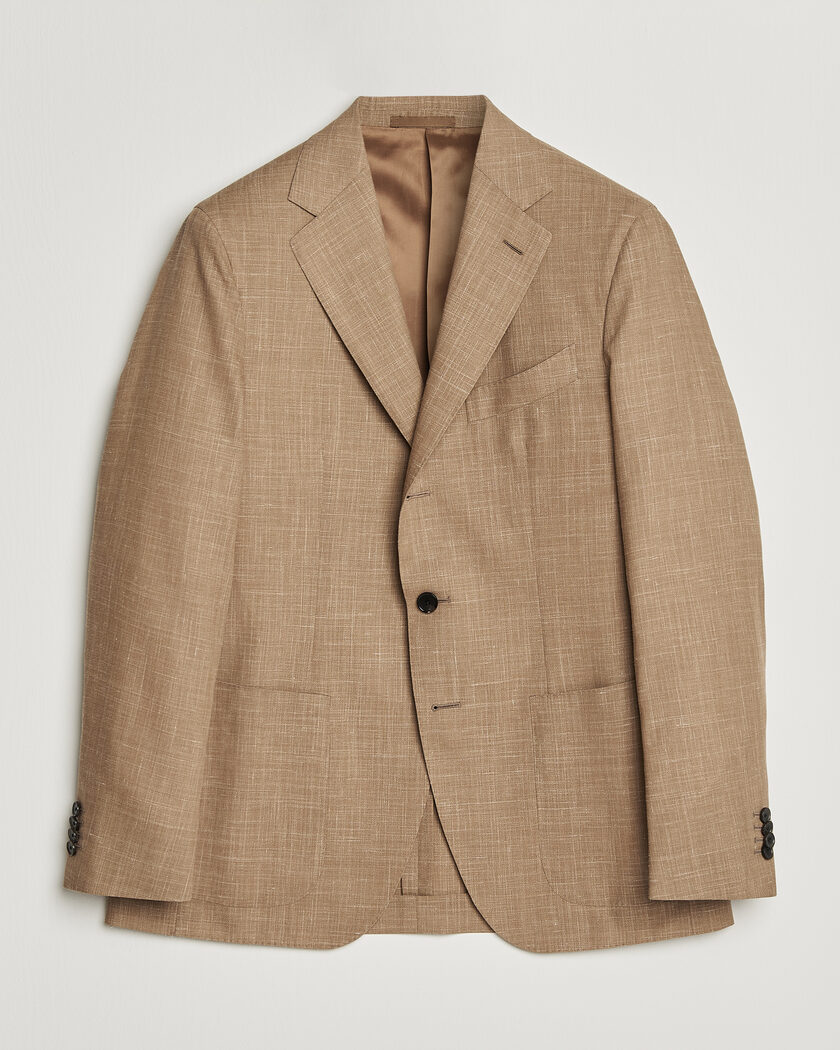 Caruso Aida Wool/Silk Blazer Brown - Maat: 46 - Kleur: Bruin