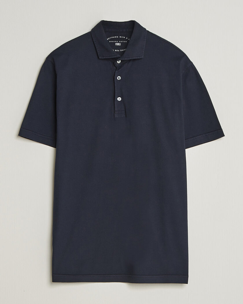 Stone Island Organic Cotton Pique Polo Navy | Man - CareOfCarl.nl