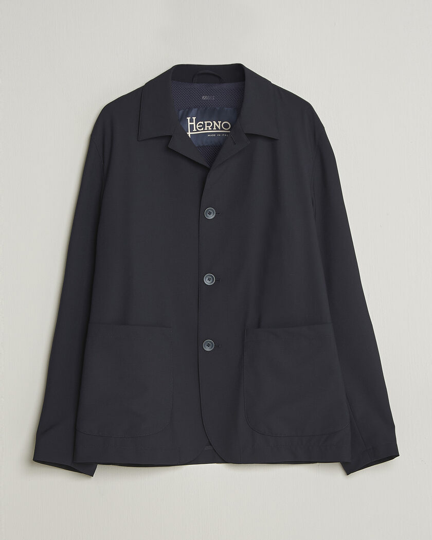 Herno Travel Wool Chore Jacket Navy – Blauw