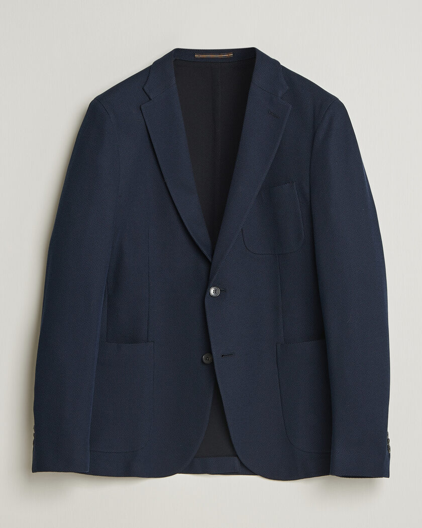 Incotex Unconstructed Jersey Blazer Navy – Blauw