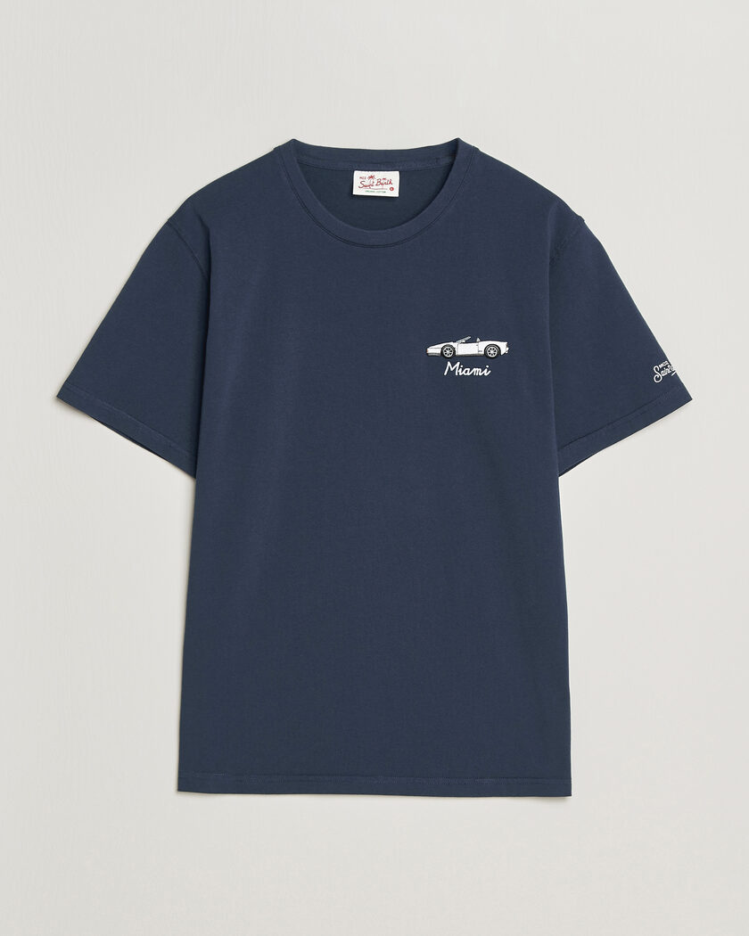 MC2 Saint Barth Printed Cotton T-Shirt Car Miami – Blauw