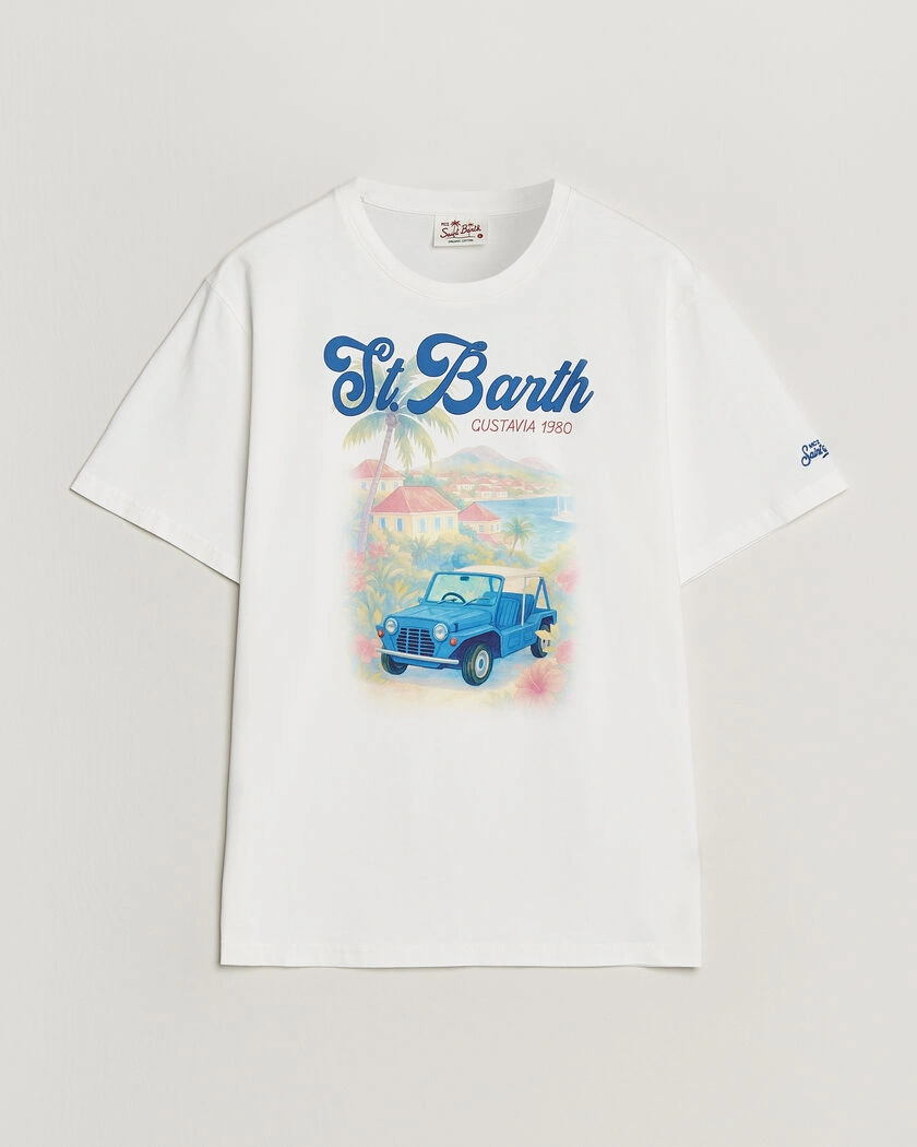 MC2 Saint Barth Printed Cotton T-Shirt Ibiscus Car – Wit