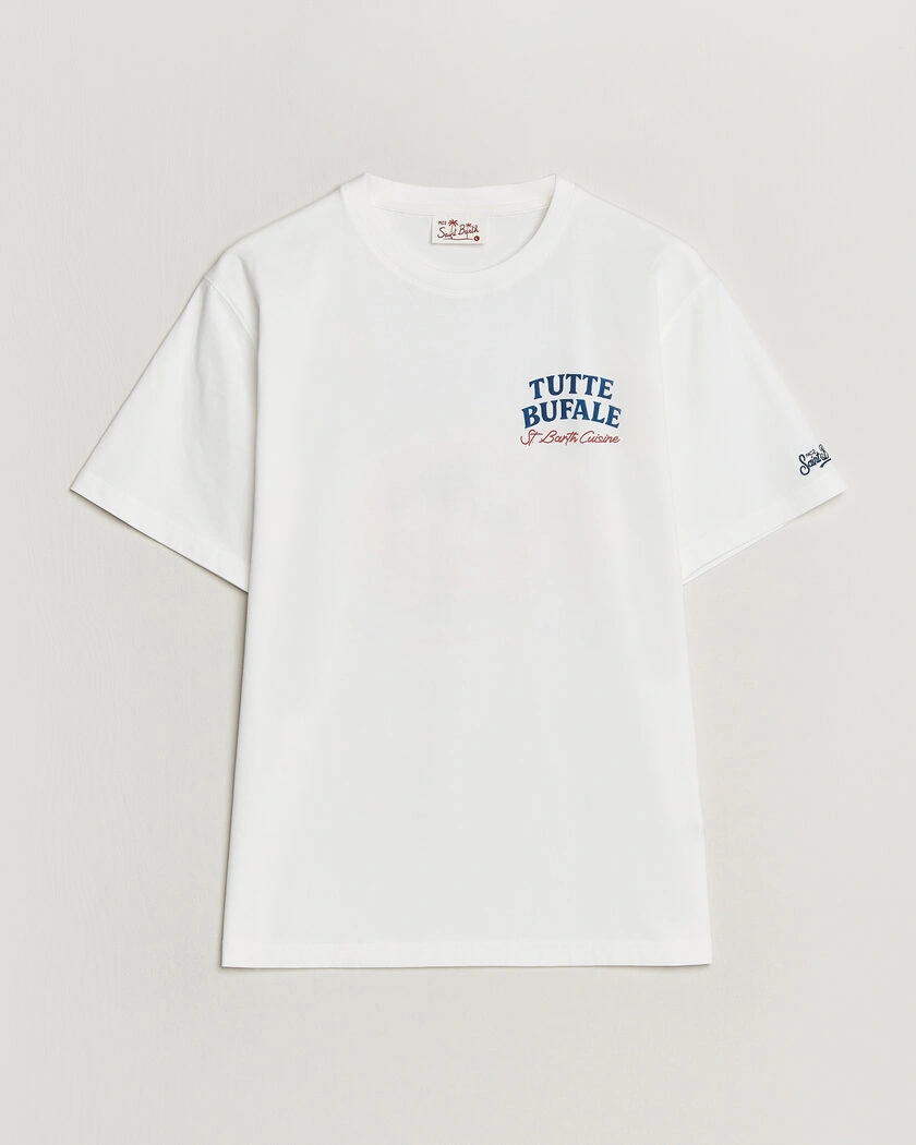 MC2 Saint Barth Back Printed Cotton T-Shirt Bufale – Wit