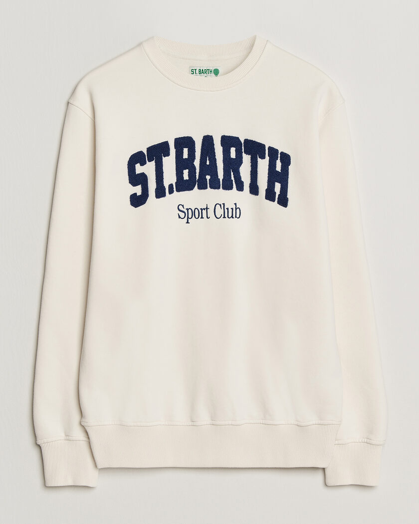 MC2 Saint Barth Terry Cotton Logo Sweatshirt Off White – Wit