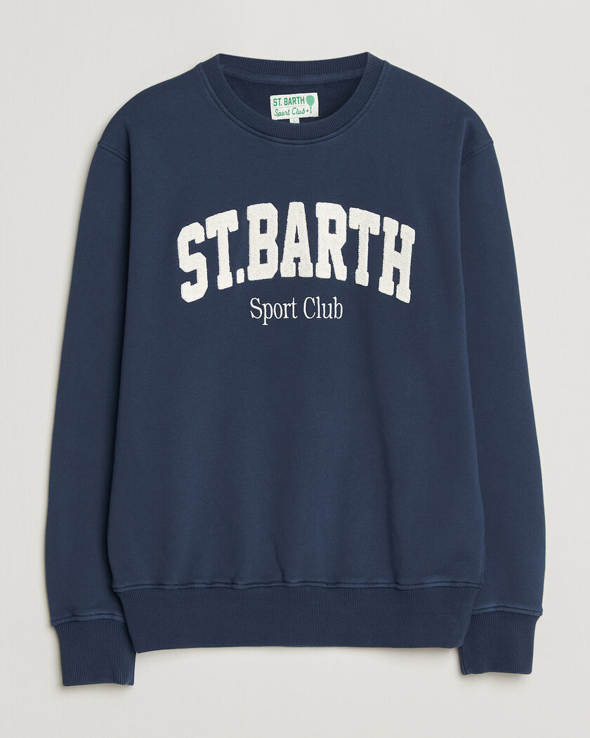 MC2 Saint Barth Terry Cotton Logo Sweatshirt Navy – Blauw