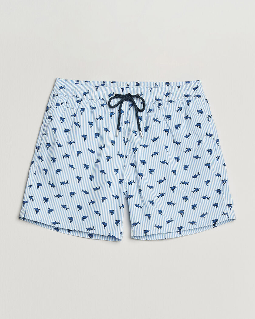 MC2 Saint Barth Printed Swim Shorts Blue Sharks – Blauw