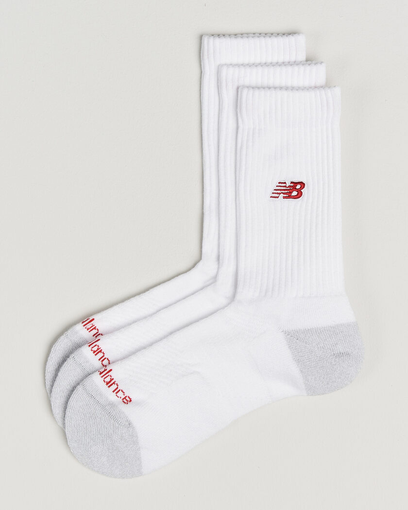 New Balance 3-Pack Active Premium Crew Socks White – Wit
