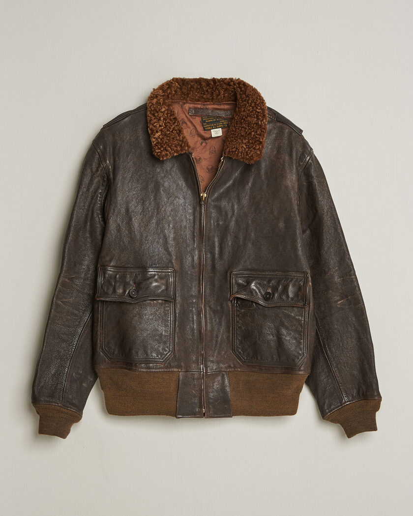 RRL Pratt Leather Jacket Vintage Brown – Bruin