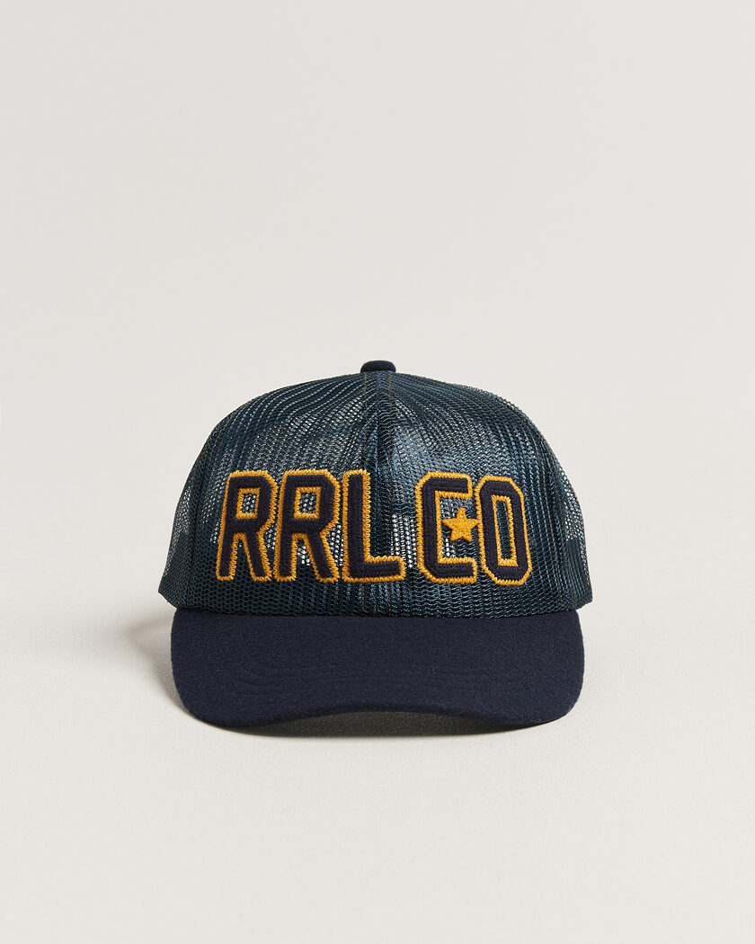 RRL Mesh Trucker Cap Navy – Blauw
