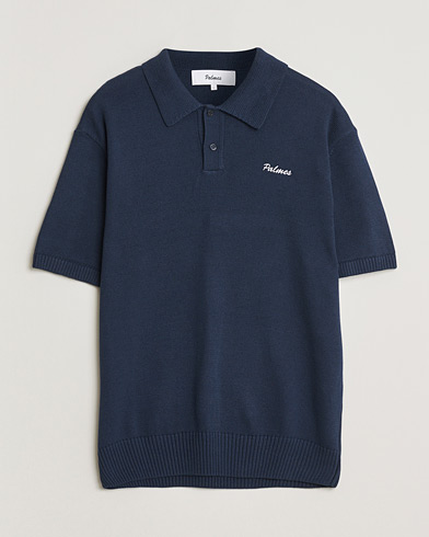 Palmes Cotton Knit Polo Navy – Blauw