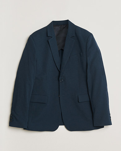 Palmes Single Breasted Cotton Blazer Navy – Blauw