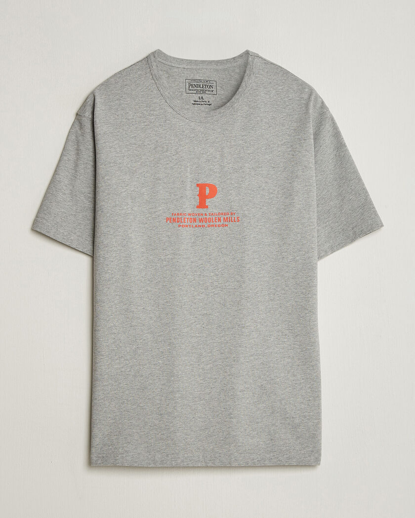 Pendleton Heavyweight P Tee Ash Heather Grey – Grijs