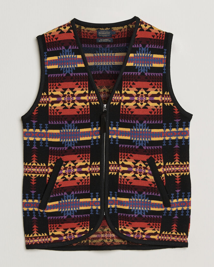 Pendleton Jacquard Vest Black – Geel