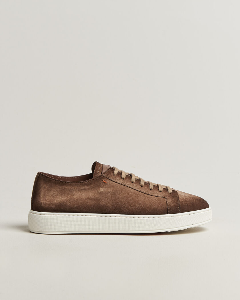 Santoni Cleanic Silk Suede Sneakers Dark Brown – Bruin