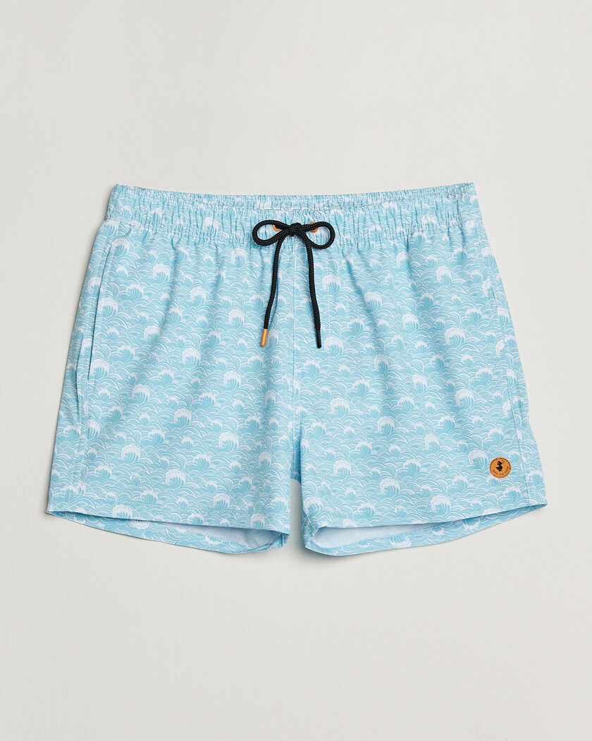 Save The Duck Printed Drawstring Swimshorts Waves – Blauw