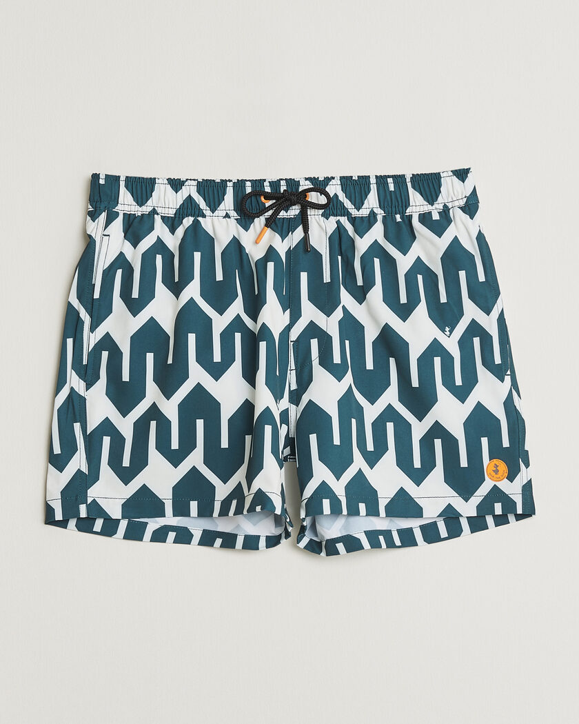 Save The Duck Printed Drawstring Swimshorts Zig Zag – Groen