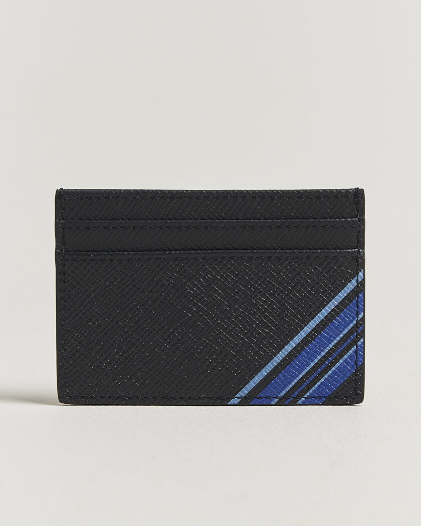 Smythson Panama Flat Cardholder Navy – Blauw