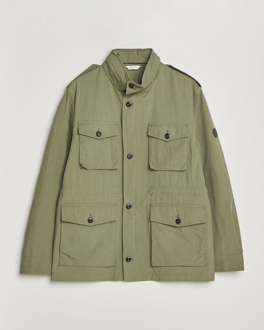 GANT Cotton Field Jacket Dry Herb Green – Groen