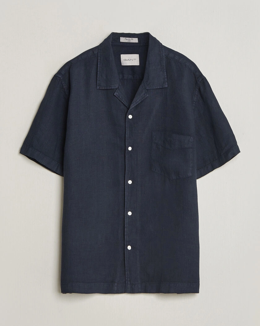 Gant Regular Fit Garment Dyed Resort Shirt Blue – Blauw