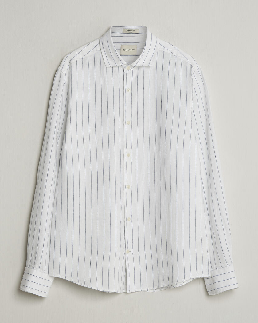 Gant Regular Fit Linen Striped Shirt White – Wit