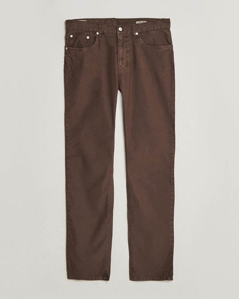 Gant Slim Fit Cotton/Linen 5-Pocket Pants Rich Brown – Bruin
