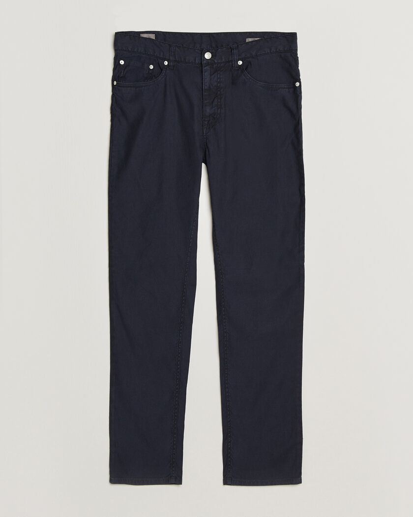 Gant Slim Fit Cotton/Linen 5-Pocket Pants Evening Blue – Blauw