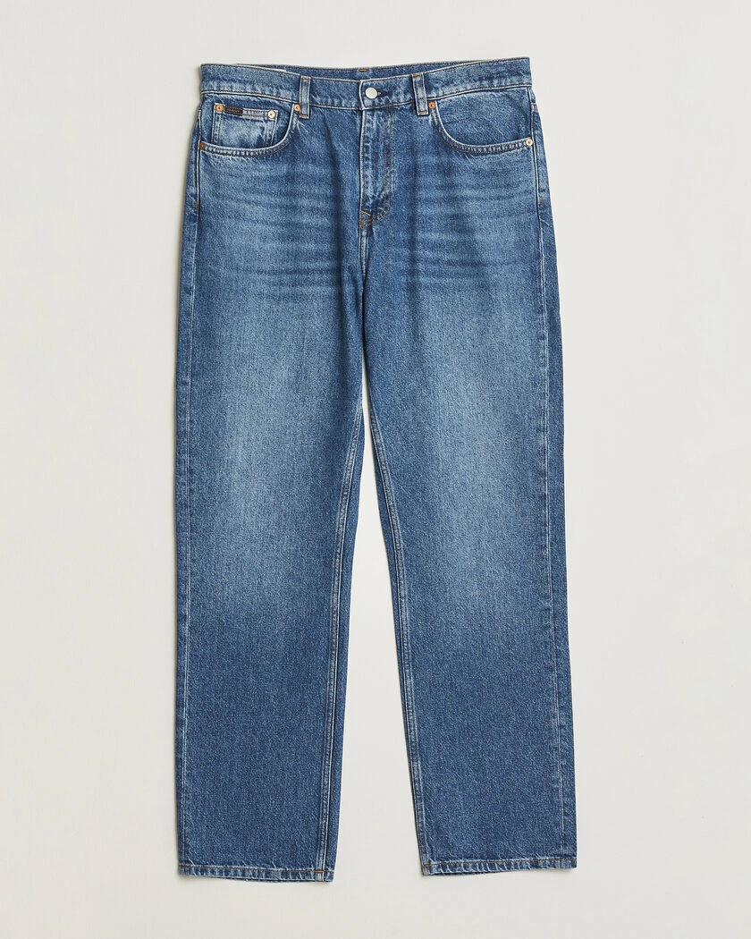 GANT Straight Fit Jeans Mid Blue Worn In – Blauw