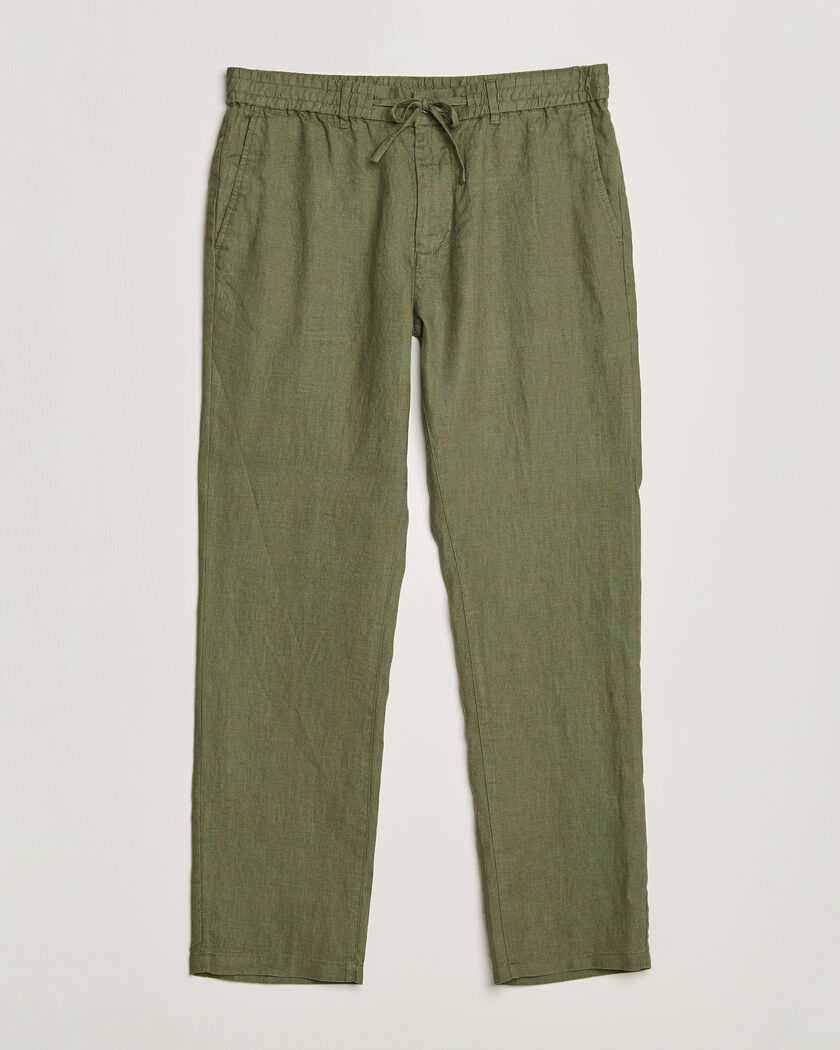Gant Regular Fit Linen Drawstring Pants Dry Herb Green – Groen