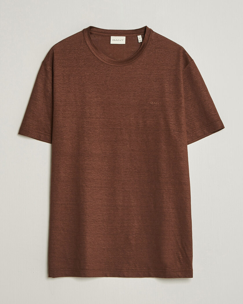 Gant Linen T-Shirt Mahogany Brown – Bruin