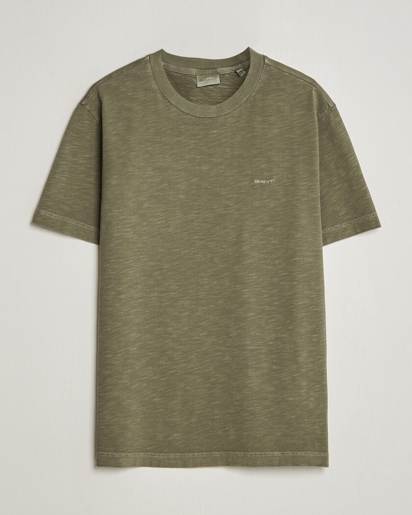 Gant Washed Slub T-Shirt Dry Herb Green – Groen