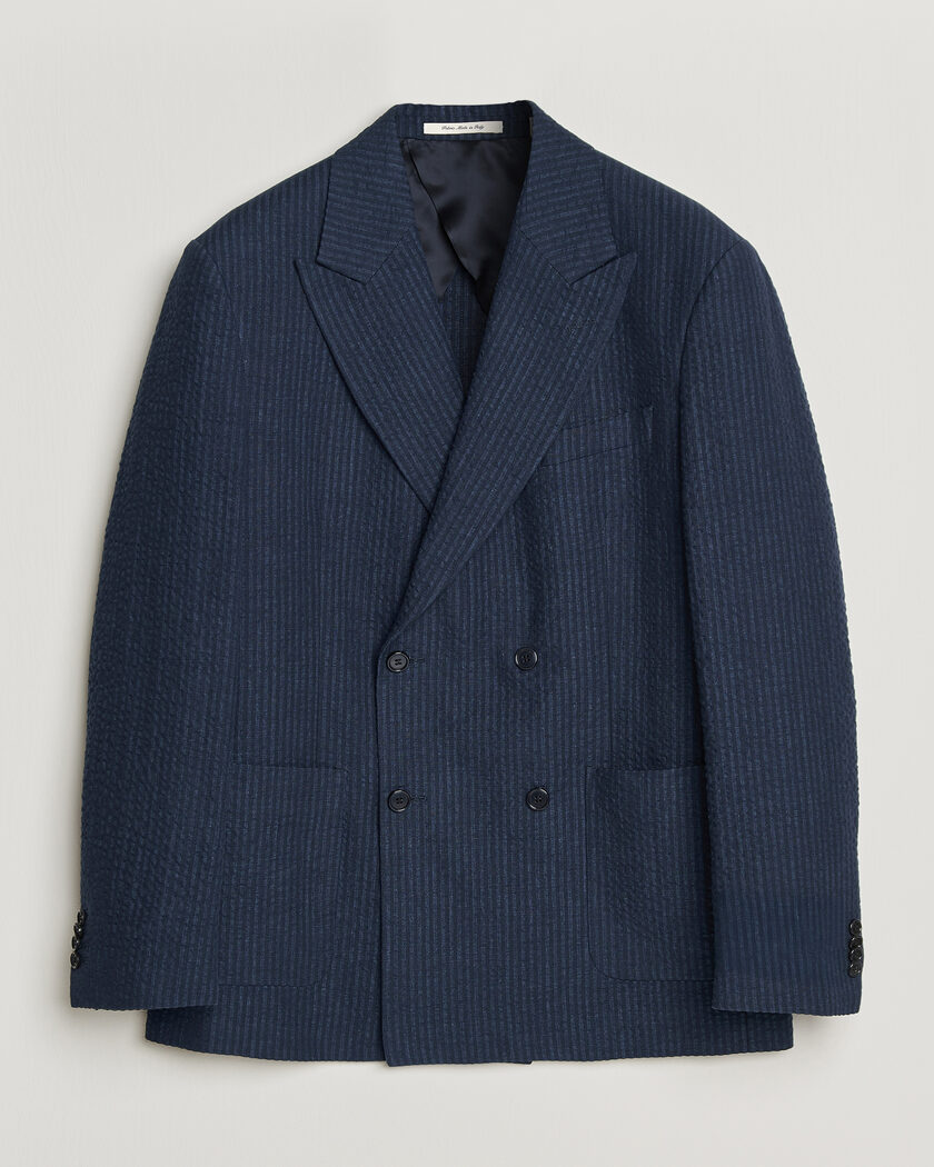 GANT Linen Indigo Seersucker Blazer Bid Blue – Blauw