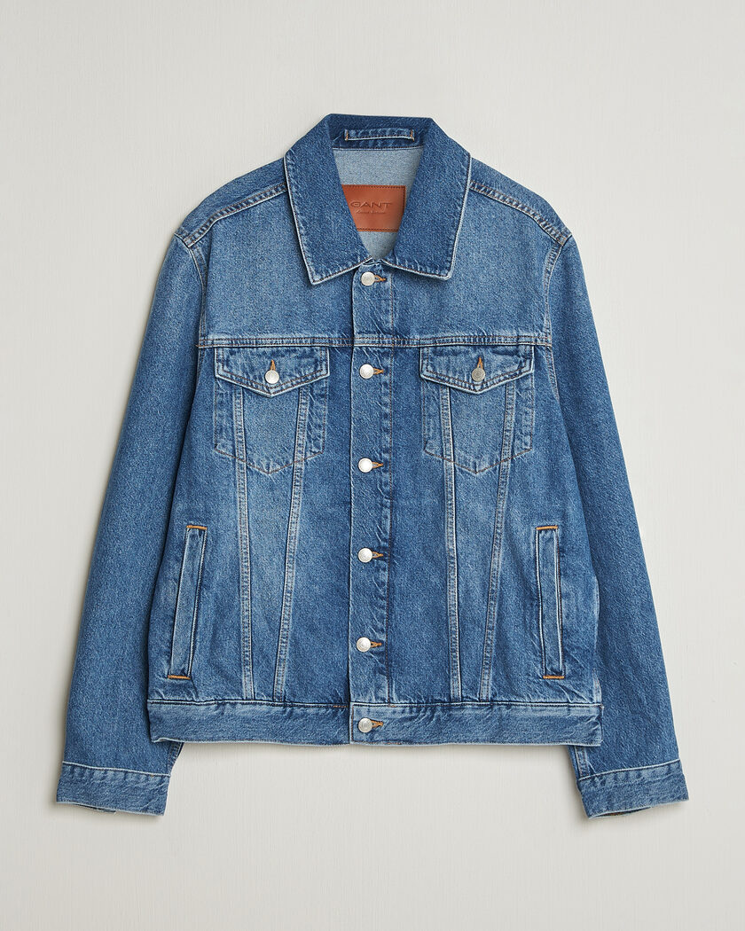 GANT Denim Trucker Jacket Mid Blue – Blauw