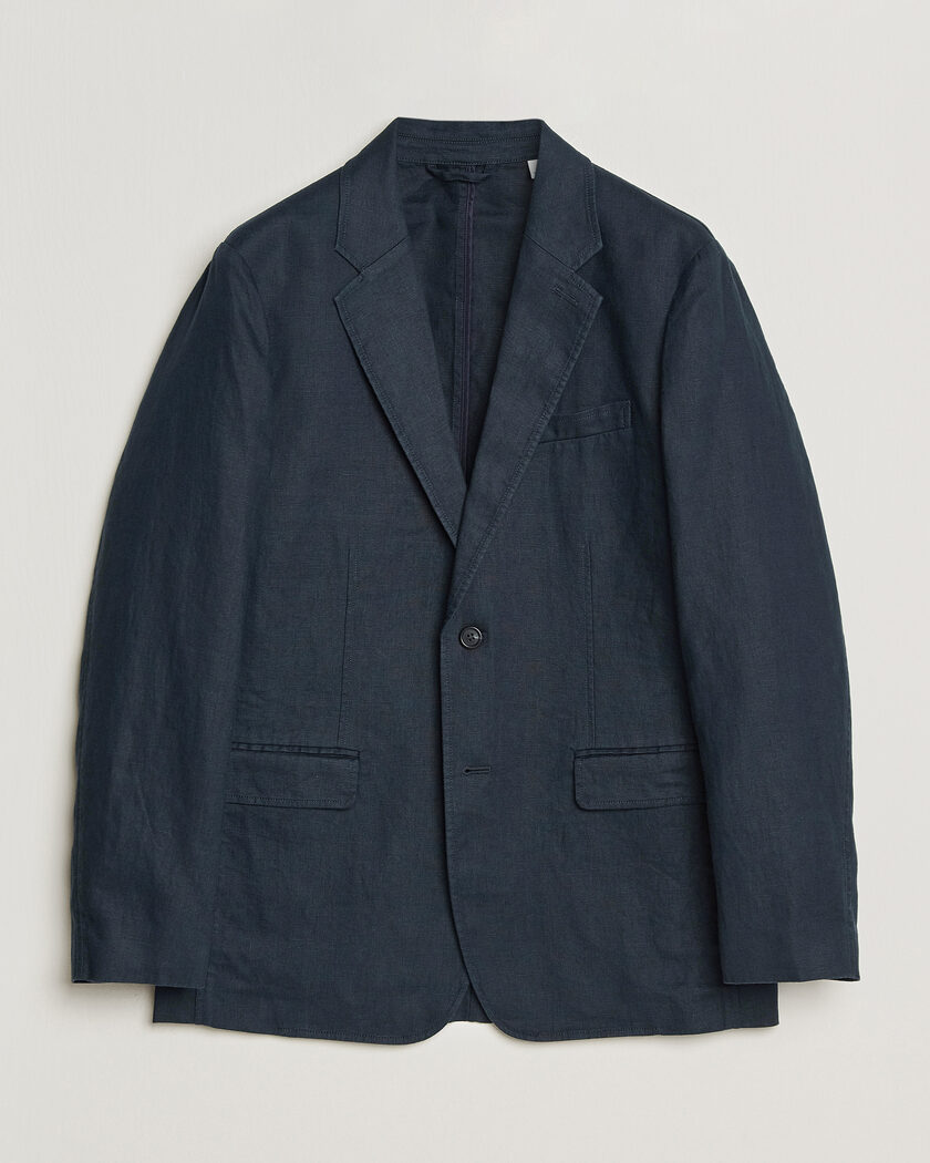 GANT Garment Dyed Linen Blazer Evening Blue – Blauw