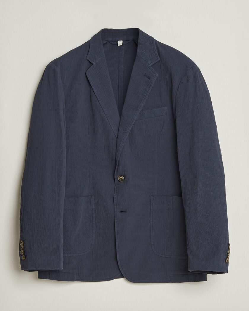 Gant Garment Dyed Seersucker Blazer Evening Blue – Blauw