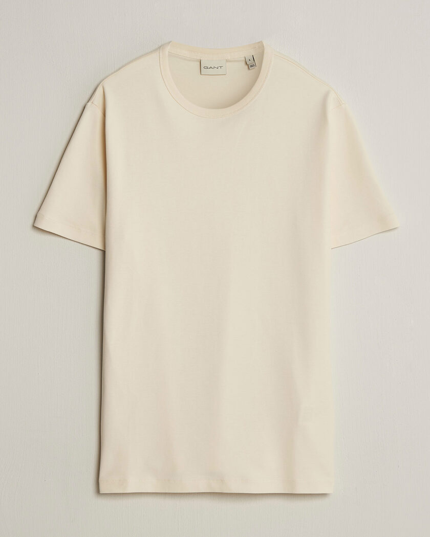 Gant Interlock Crew Neck T-Shirt Creamed White – Wit