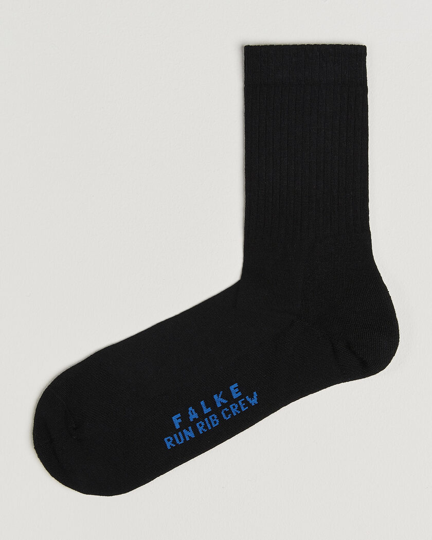Falke Run Rib Crew Sock Black – Zwart