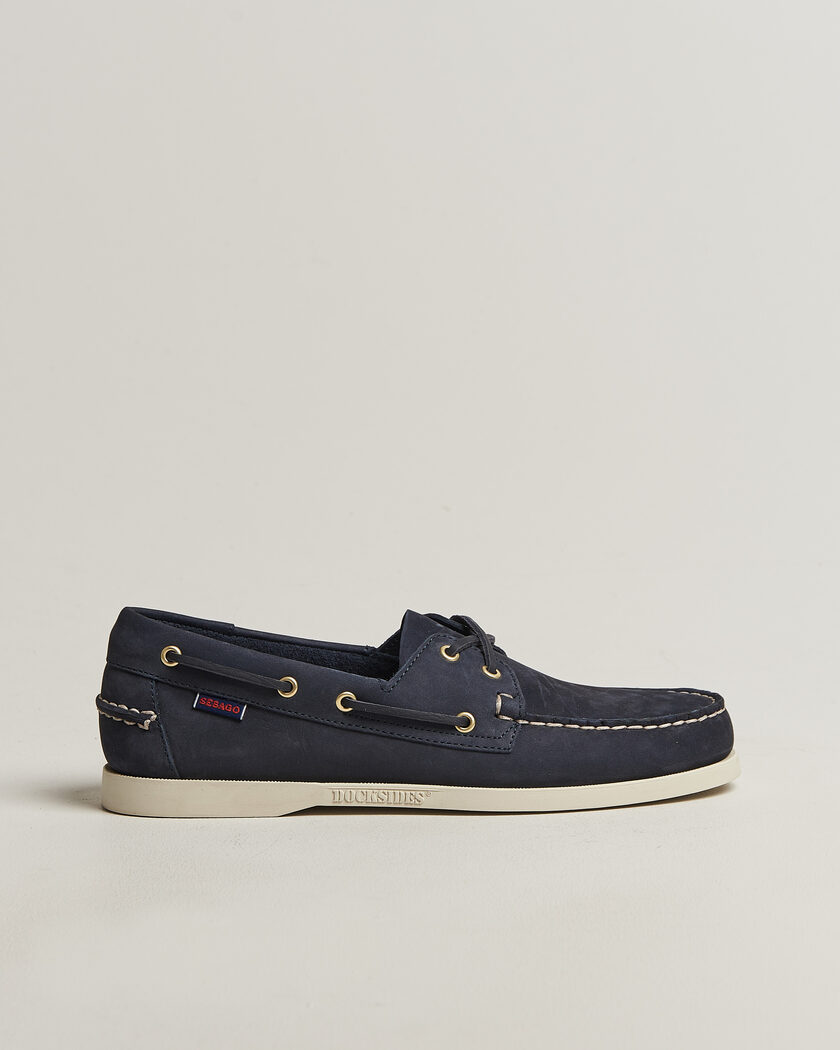 Sebago Docksides Portland Nubuck Boat Shoe Blue Navy – Blauw