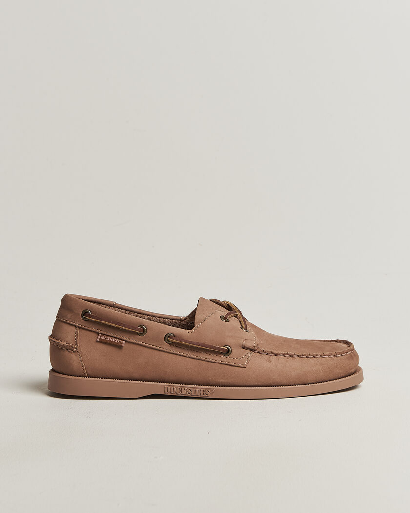 Sebago Docksides Portland Nubuck Boat Shoe Beige Taupe – Bruin