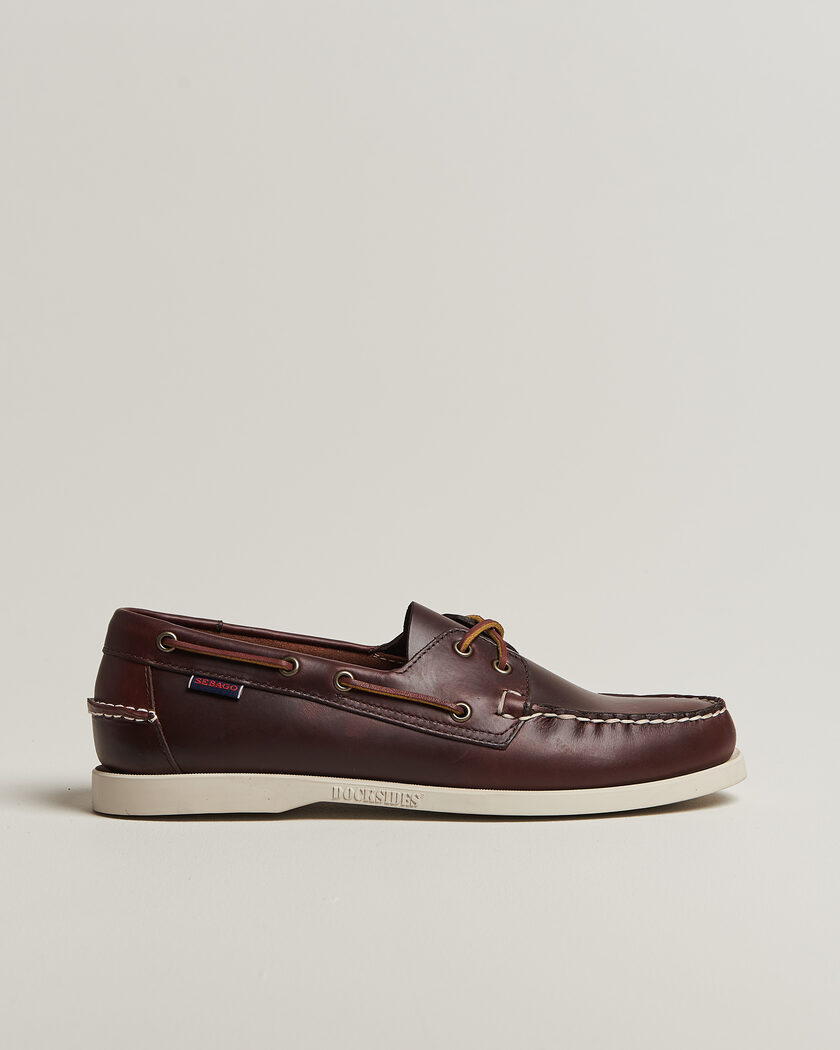Sebago Docksides Portland Waxed Boat Shoe Dark Brown – Bruin