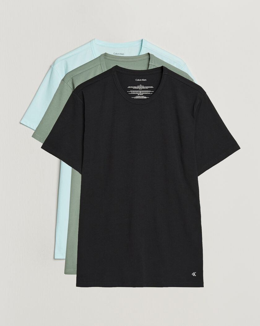 Calvin Klein 3-Pack Cotton Stretch Crew Neck T-Shirt Black/Blue/Green – Meerkleurig