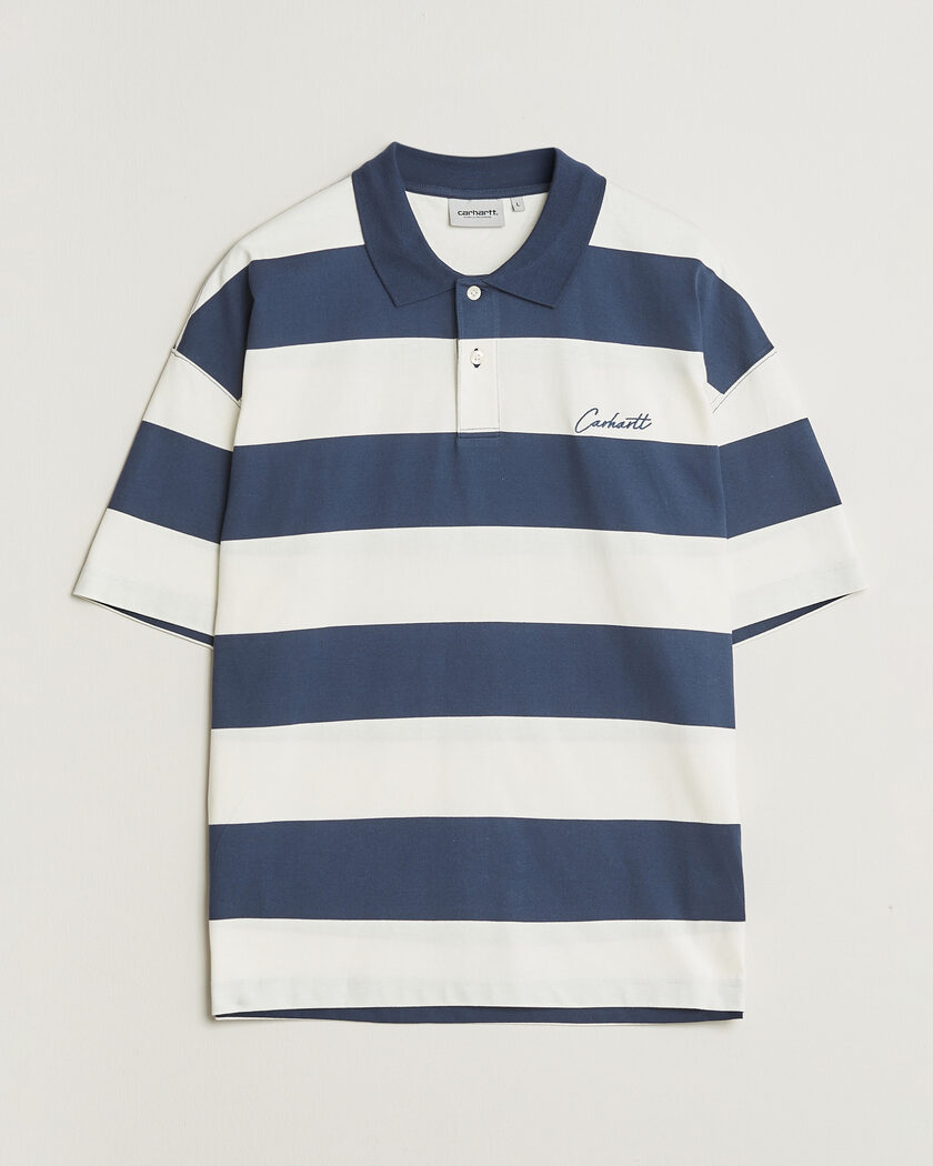 Carhartt WIP Delrey Polo Blue Stripe – Blauw